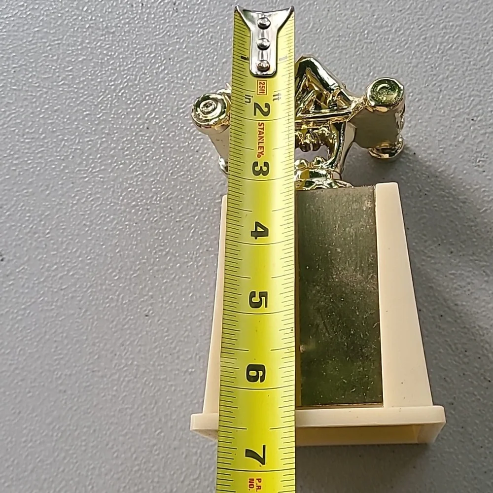 Vintage Gold Cream Go Kart Trophies Two Awards Blank‎ Front Plates